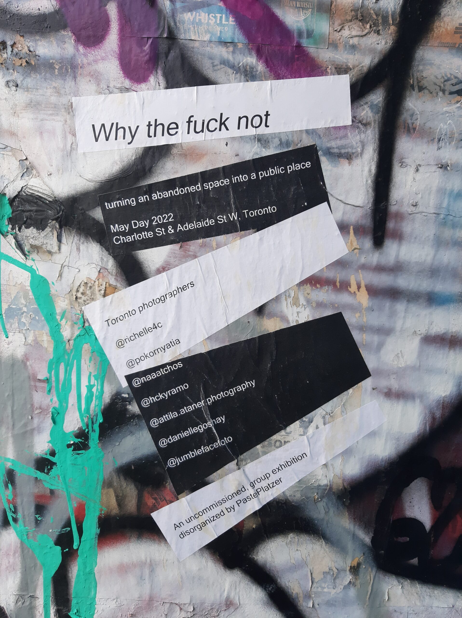 decorative image of a paste up that says "why the fuck not"